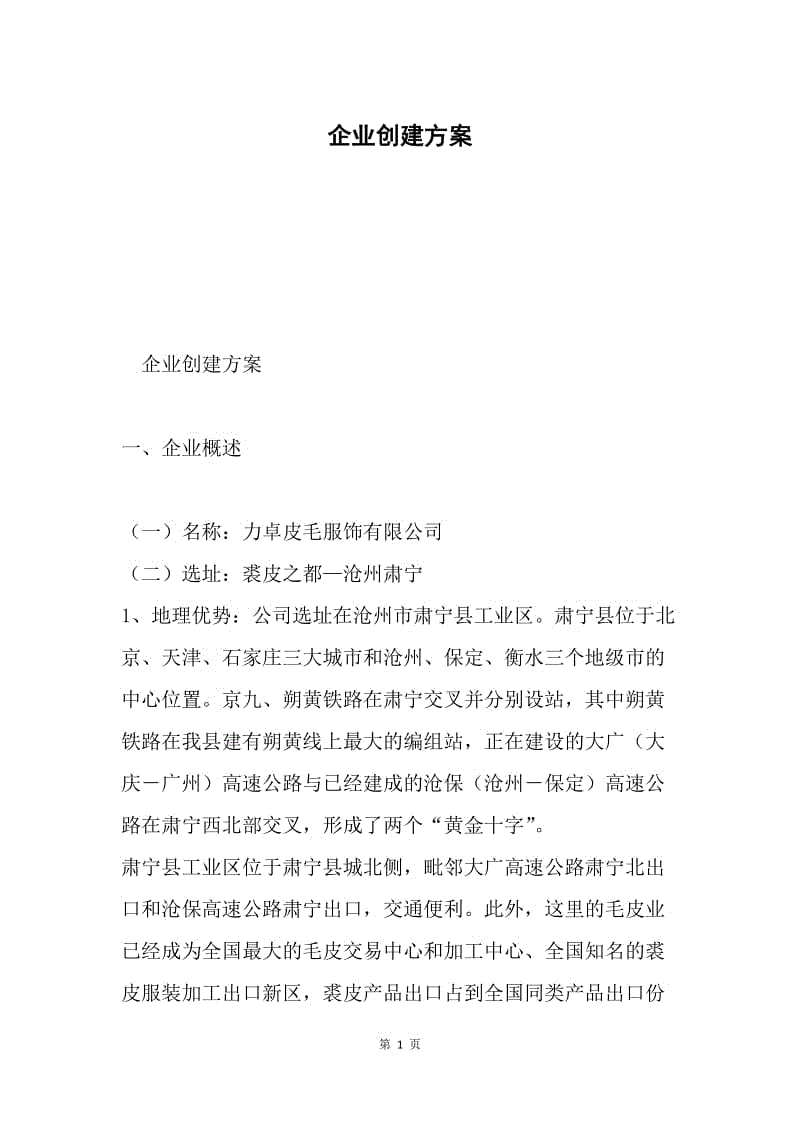 企业创建方案.docx