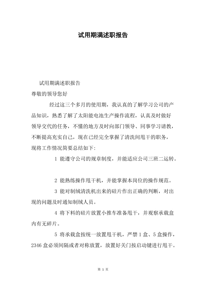 试用期满述职报告.docx_第1页