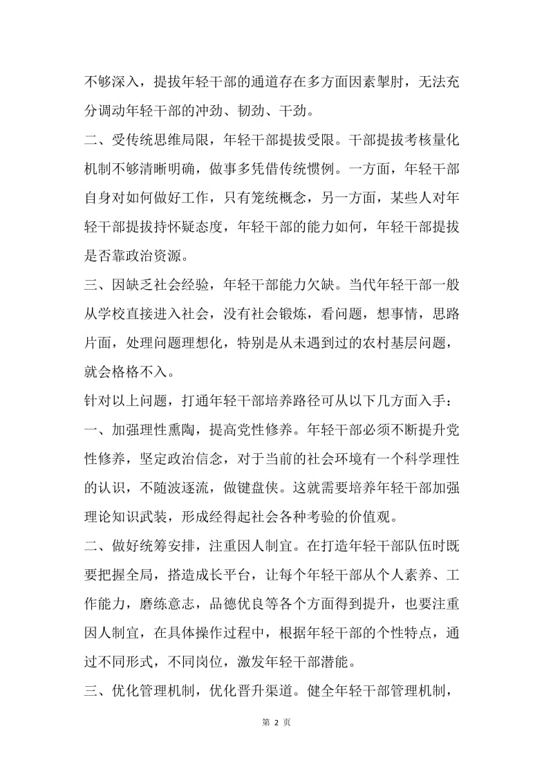 浅析新时期年轻干部队伍建设的问题与途径.docx_第2页