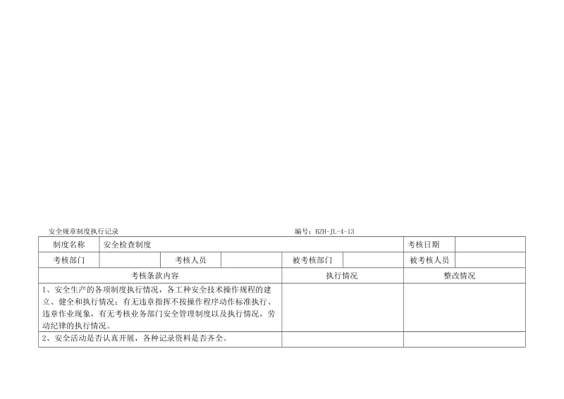 规章制度执行记录(参考)名师制作优质教学资料.doc_第1页