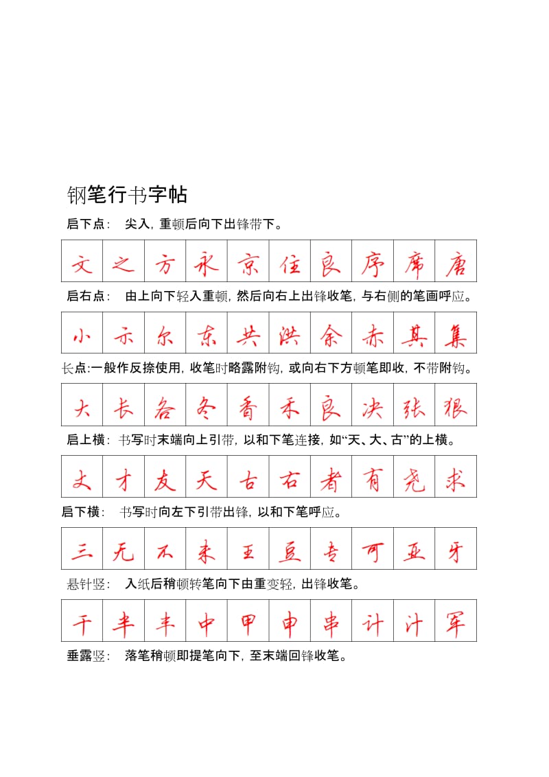 钢笔行书字帖-直接打印练习名师制作优质教学资料.doc_第1页