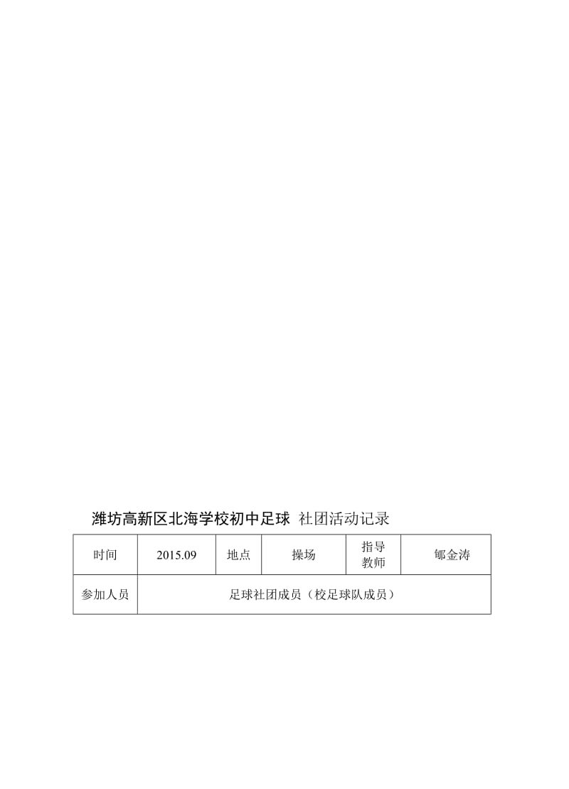 足球-社团活动记录名师制作优质教学资料.doc_第1页