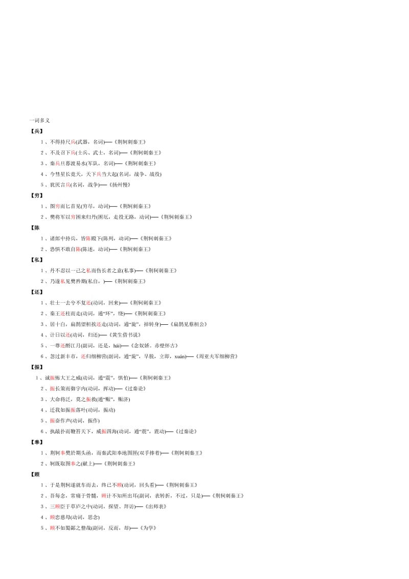 荆轲刺秦王一词多义名师制作优质教学资料.doc_第1页