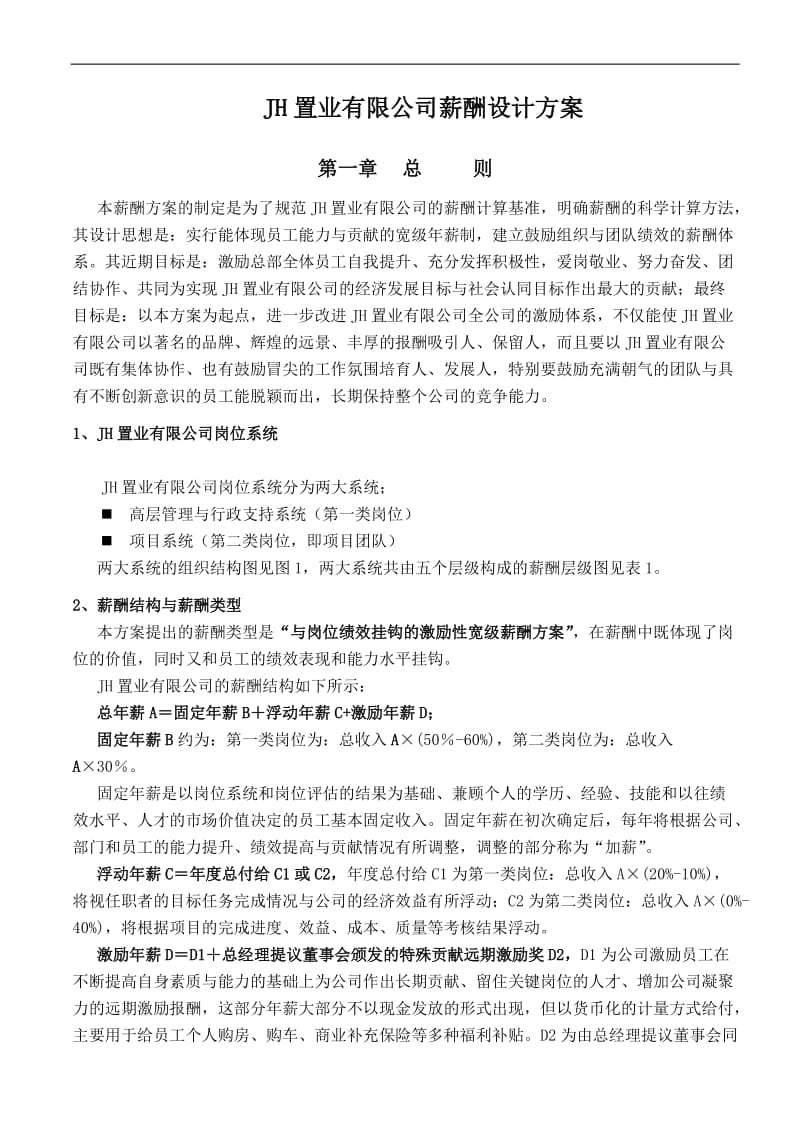 某置业公司薪酬设计方案.doc_第1页