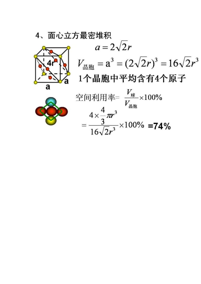 金属晶体四种堆积模型空间利用率计算方法名师制作优质教学资料.doc_第3页