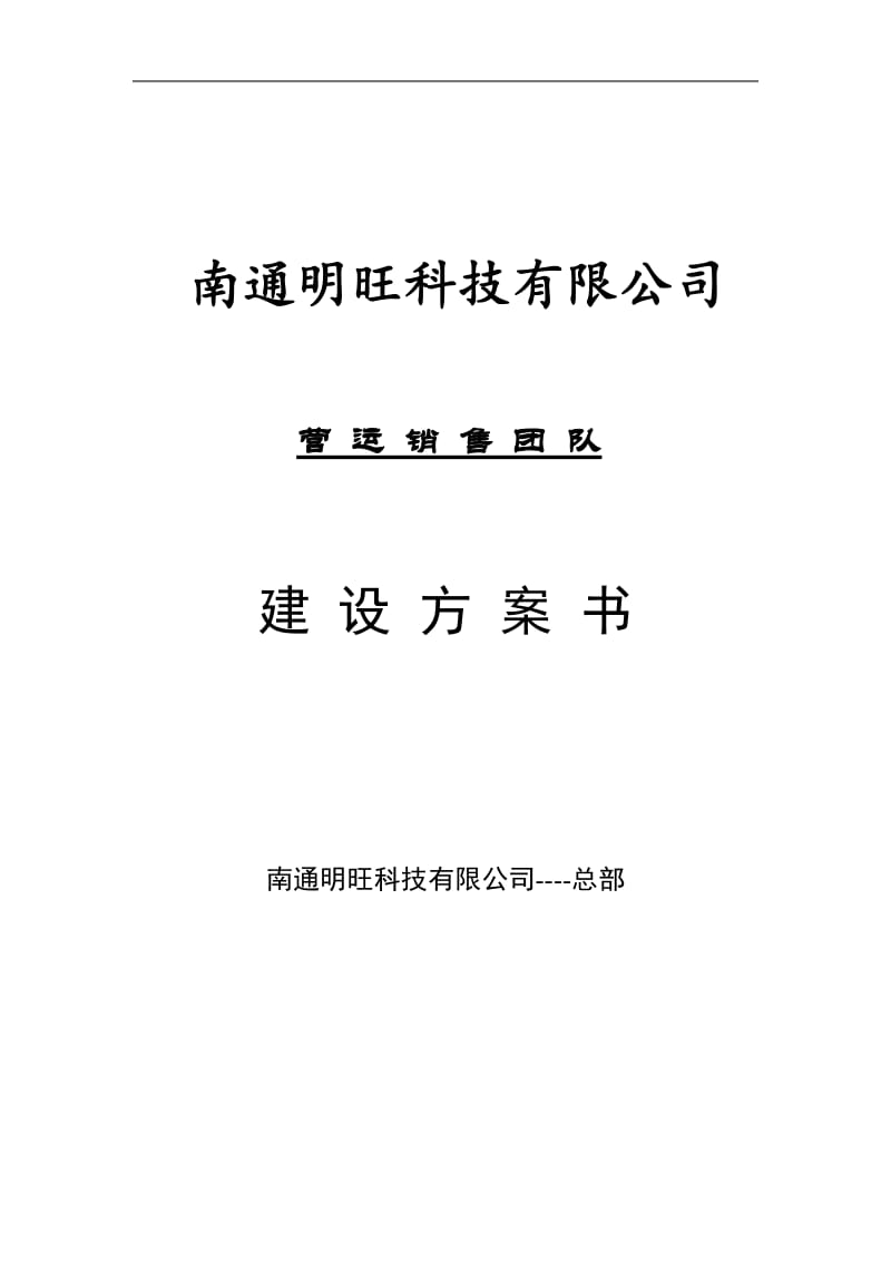 科技公司营销团队建设方案.doc_第1页