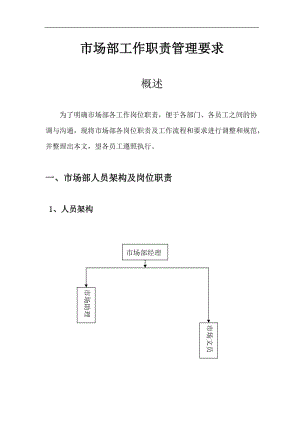 市场部岗位职责及管理要求doc13.doc