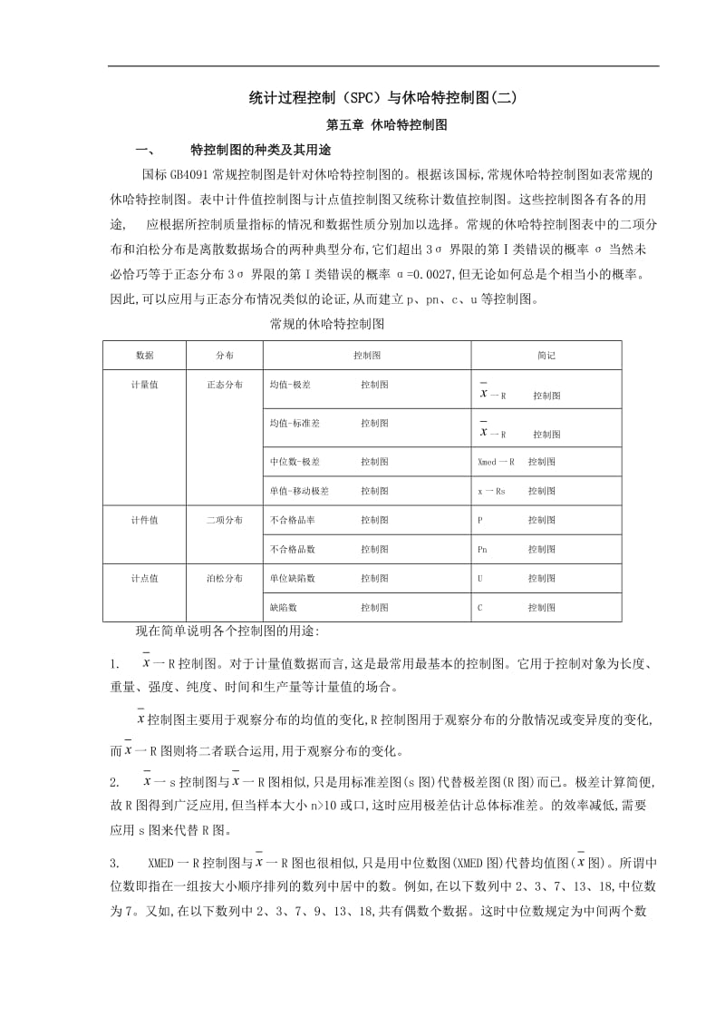 统计过程控制SPC与休哈特控制图二.doc_第1页