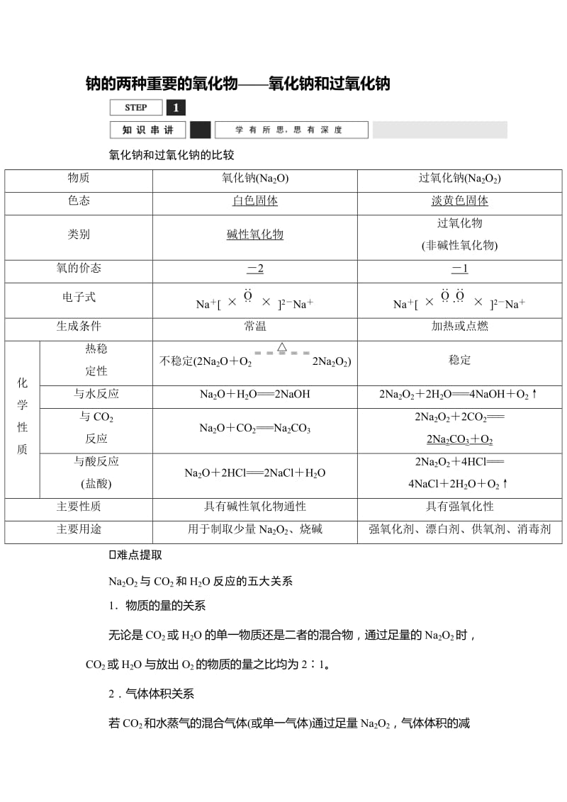 钠的两种重要的氧化物——氧化钠和过氧化钠名师制作优质教学资料.doc_第1页