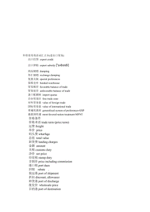 进出口贸易方面的英语词汇名师制作优质教学资料.doc