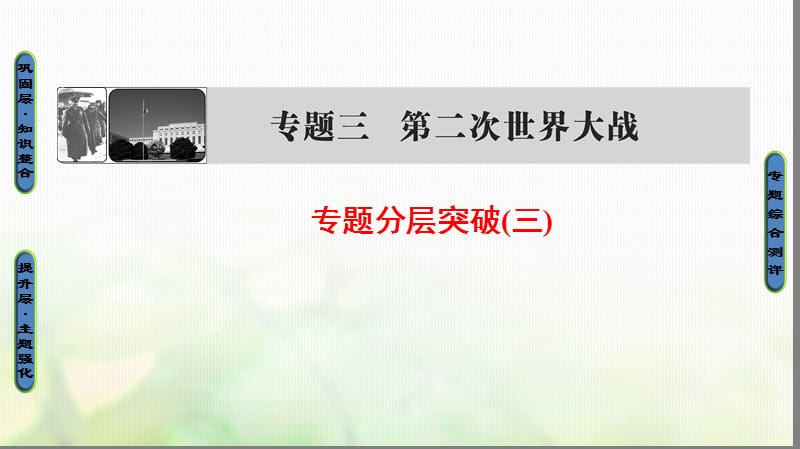 2018学年高中历史专题3第二次世界大战专题分层突破课件人民版选修名师制作优质学案.ppt_第1页