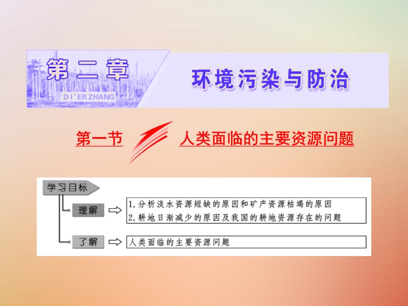 2017_2018学年高中地理第三章自然资源的利用与保护第一节人类面临的主要资源问题课件新人教版选修名师制作优质学案新.ppt_第1页