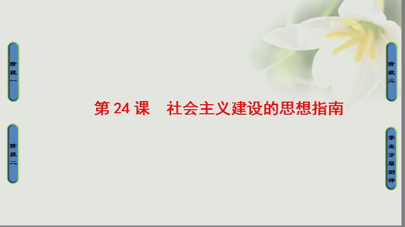 2018学年高中历史第5单元近现代中国的先进思想第24课社会主义建设的思想指南课件岳麓版必修名师制作优质学案.ppt_第1页