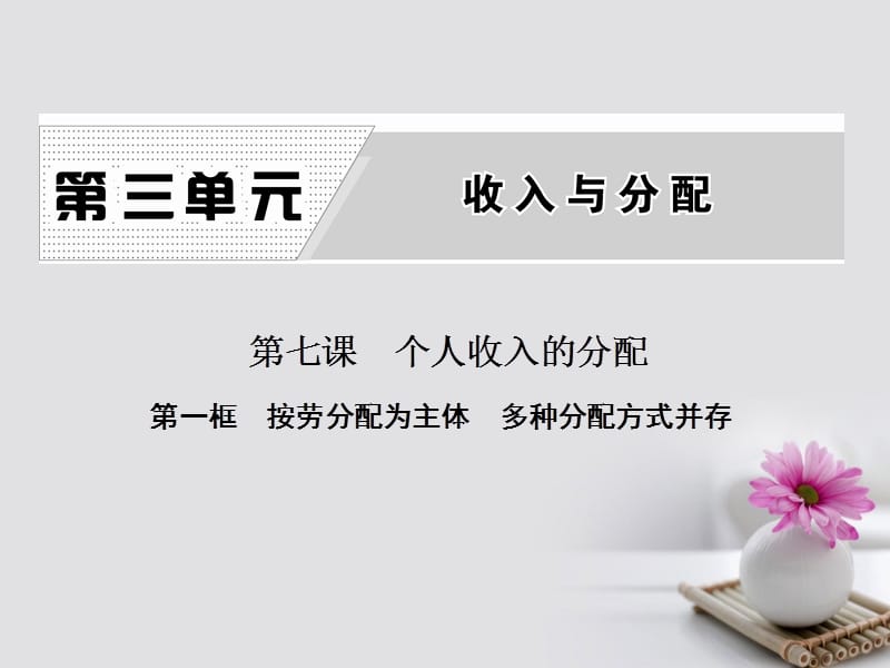 2017年秋高中政治第三单元收入与分配第七课个人收入的分配第一框按劳分配为主体多种分配方式并存课件新人教版必修名师制作优质学案新.ppt_第1页