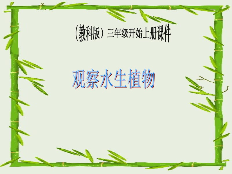 三年级科学观察水生植物名师制作优质教学资料.ppt_第1页