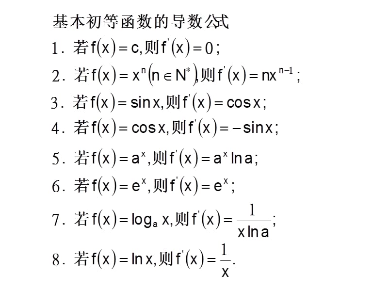 基本初等函数的导数公式及导数的运算法则名师制作优质教学资料.ppt_第3页