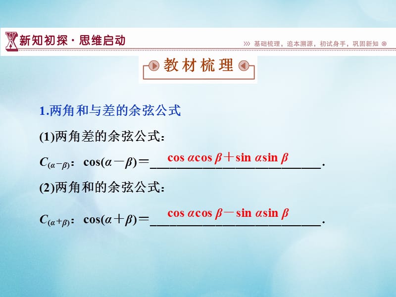 2016_高中数学第三章三角恒等变换3.1两角和与差的三角函数3.1.1两角和与差的余弦课件苏教版必修名师制作优质学案.ppt_第3页