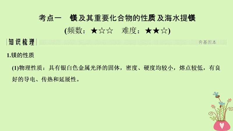 2019届高考化学总复习第3章金属及其化合物第2讲镁铝及其重要化合物配套课件新人教版名师制作优质学案新.ppt_第2页