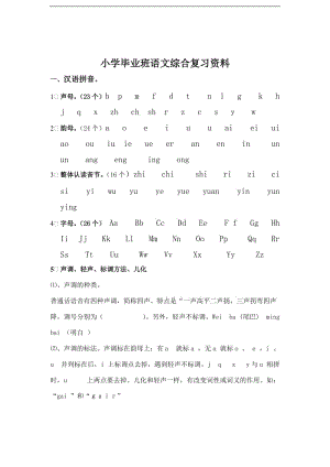 小学毕业班语文综合复习资料.doc