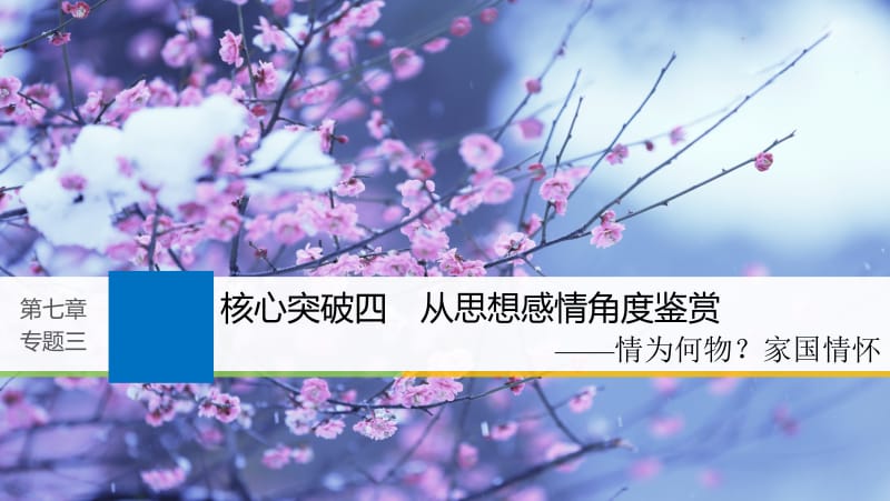 2019届高考语文一轮复习第七章古诗鉴赏_基于思想内容和艺术特色的鉴赏性阅读专题三理解必备知识掌握关键能力核心突破四从思想感情角度鉴赏课件名师制作优质学案新.ppt_第1页