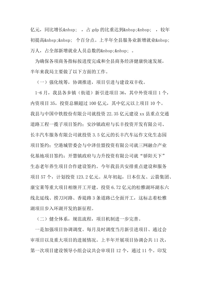 商务局上半年工作总结和下半年工作要点.doc_第2页