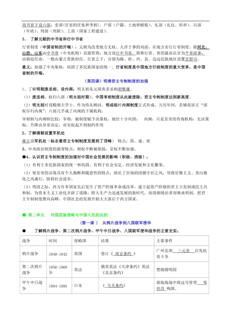 人教版高中历史必修一至三复习提纲.doc_第2页