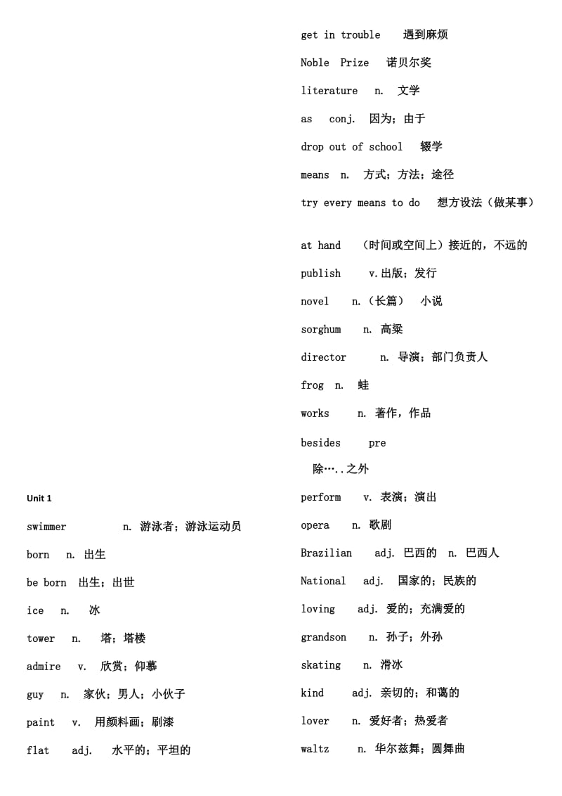 鲁教版八年级(下)英语单词表名师制作优质教学资料.doc_第1页