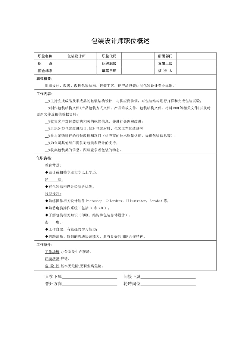 包装设计师职位概述（doc1）.doc_第1页