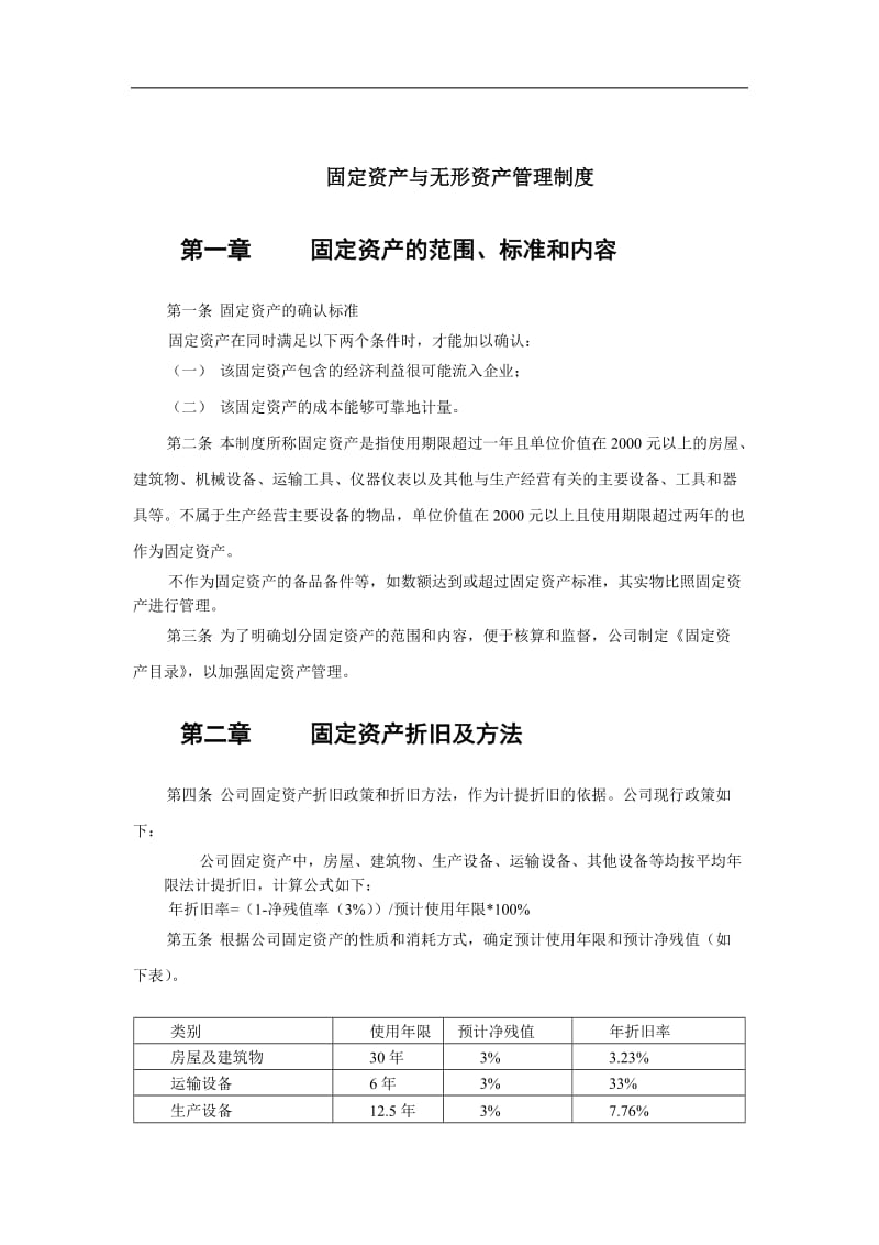 xx公司固定资产与无形资产管理制度.doc_第1页