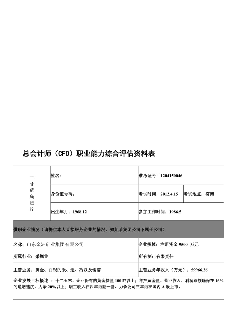 2012最新cfo职业能力综合评估表模板.doc2名师制作优质教学资料.doc_第1页