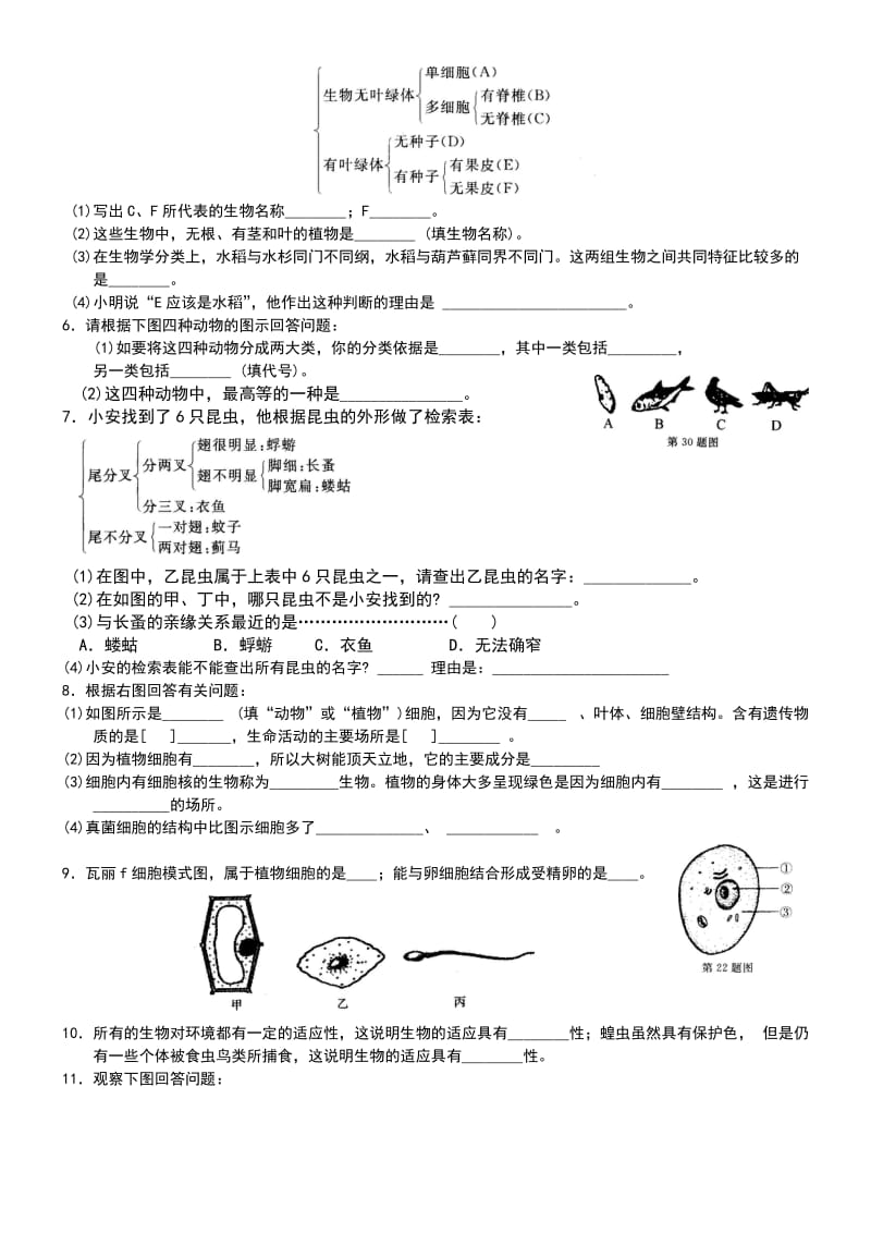 -学年新浙教版科学七年级上册一、二章识图题(含答案)名师制作优质教学资料.doc_第2页