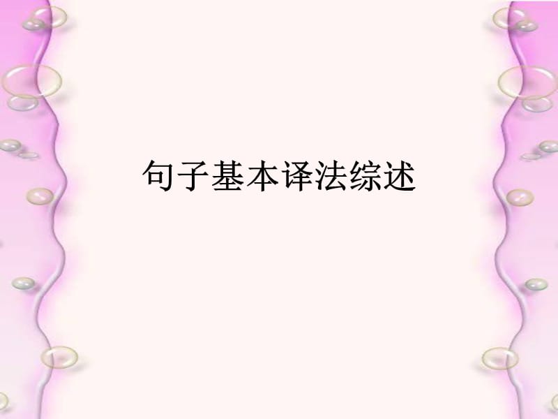 汉译英：句子基本译法综述和段落篇章的翻译方法名师制作优质教学资料.ppt_第1页