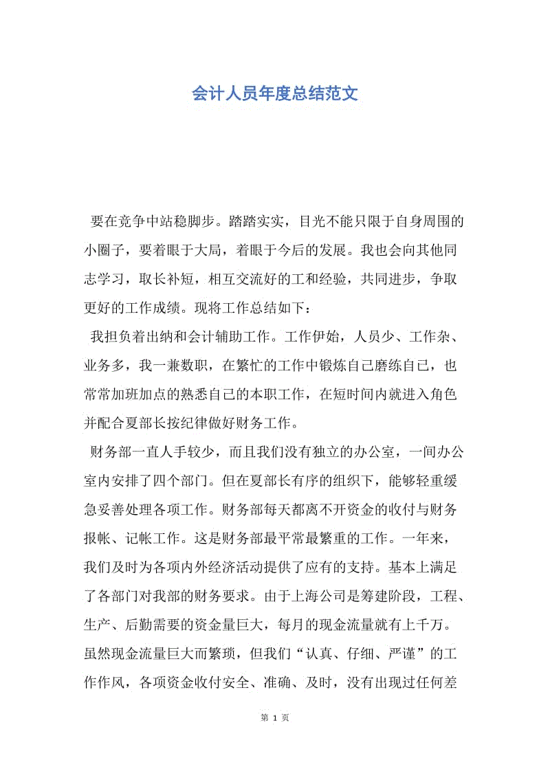 【工作总结】会计人员年度总结范文.docx