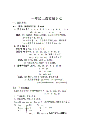 2017年最新版部编版一年级语文上册期末复习资料名师制作优质教学资料.doc