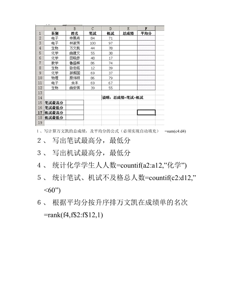 EXCEL测试题公式和函数练习公式与函数名师制作优质教学资料.doc_第3页