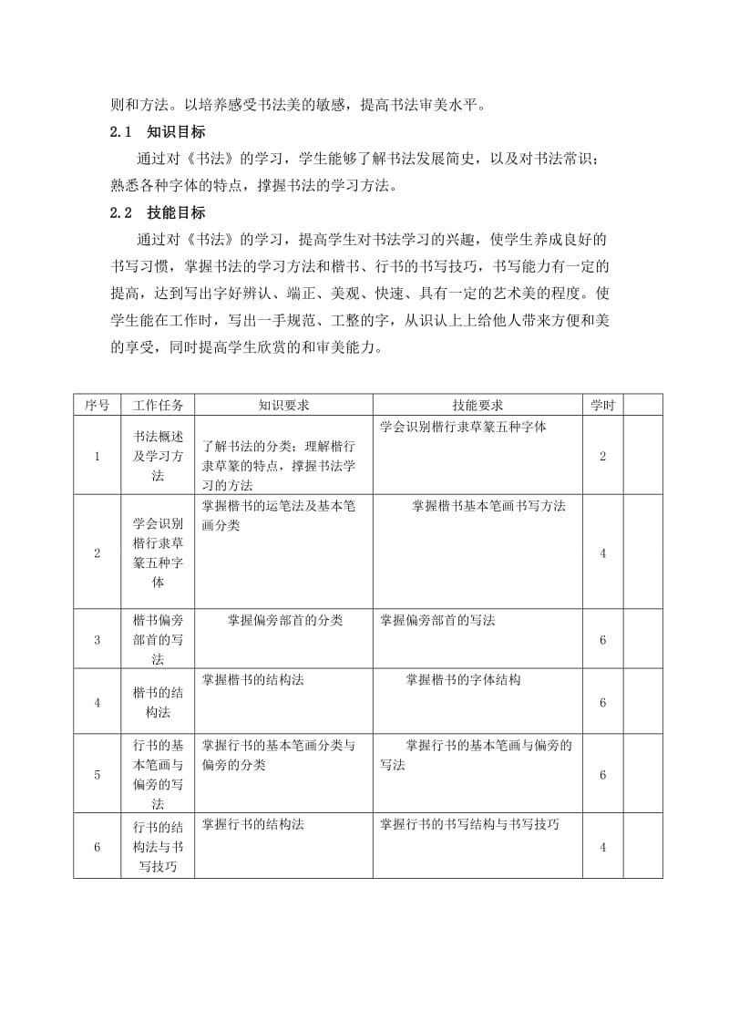 《书法》课程标准名师制作优质教学资料.doc_第2页