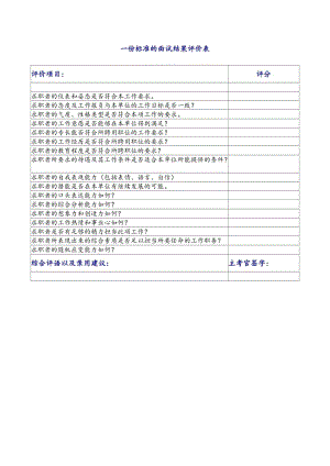 一份标准的面试结果评价表 doc格式.doc