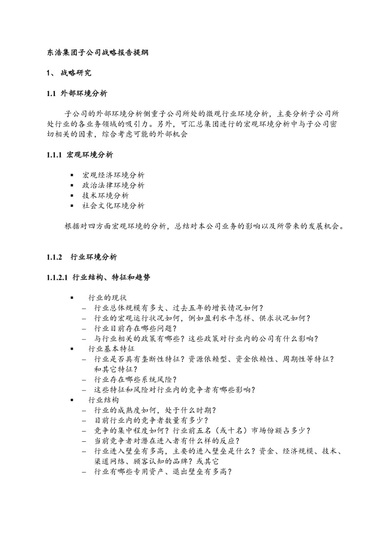 东浩集团战略报告提纲_子公司.doc_第1页