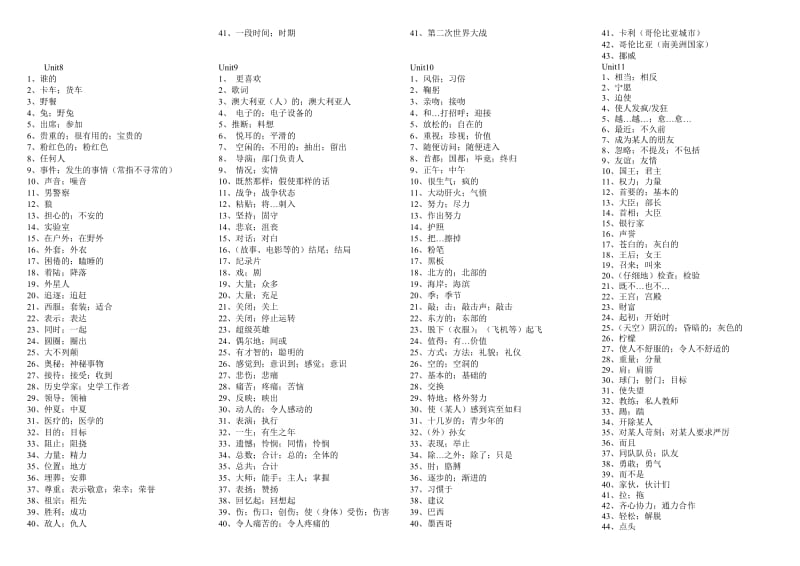 2017年人教版九年级单词表(中文)名师制作优质教学资料.doc_第3页