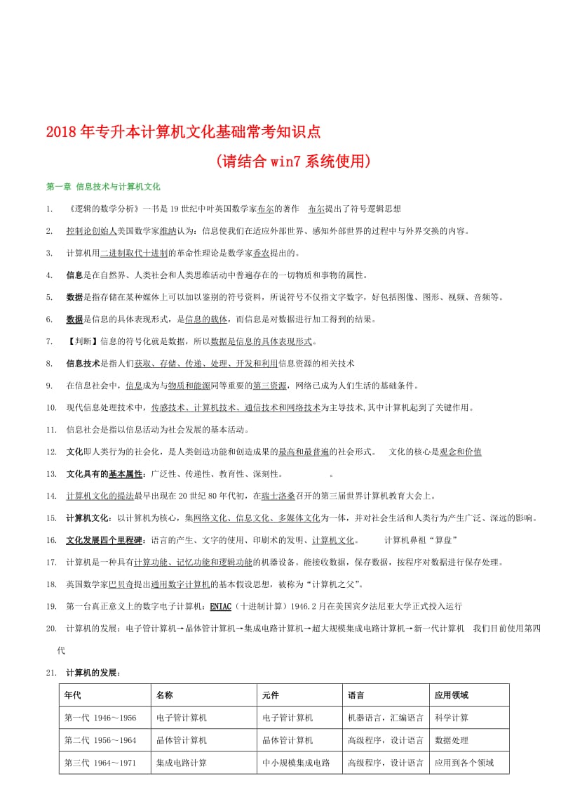 2018年专升本计算机(结合win7系统使用)名师制作优质教学资料.doc_第1页