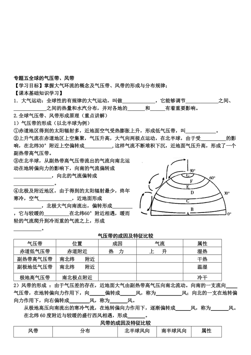 2017高三一轮复习全球的气压带风带学案名师制作优质教学资料.doc_第1页