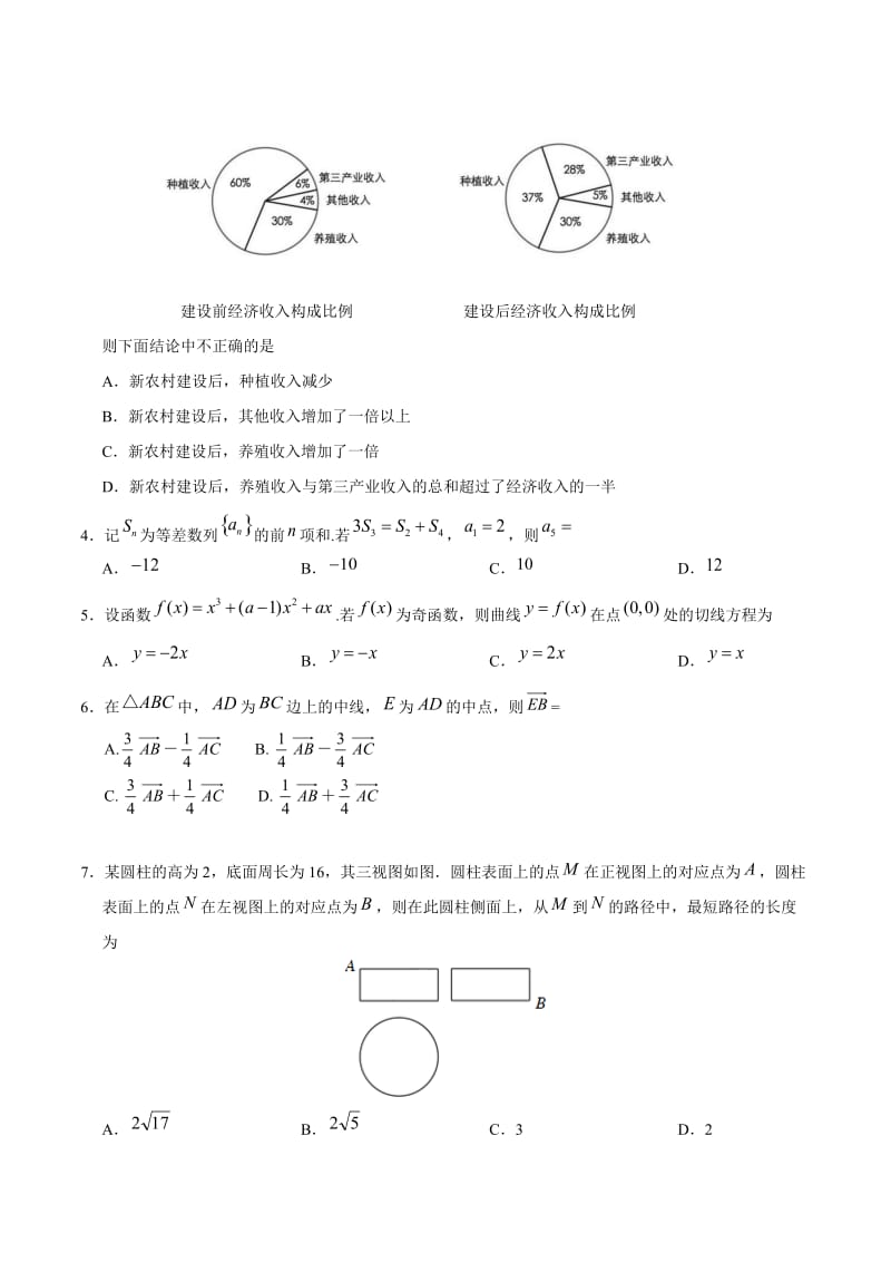 2018年高考数学全国卷Word版含答案名师制作优质教学资料.doc_第2页