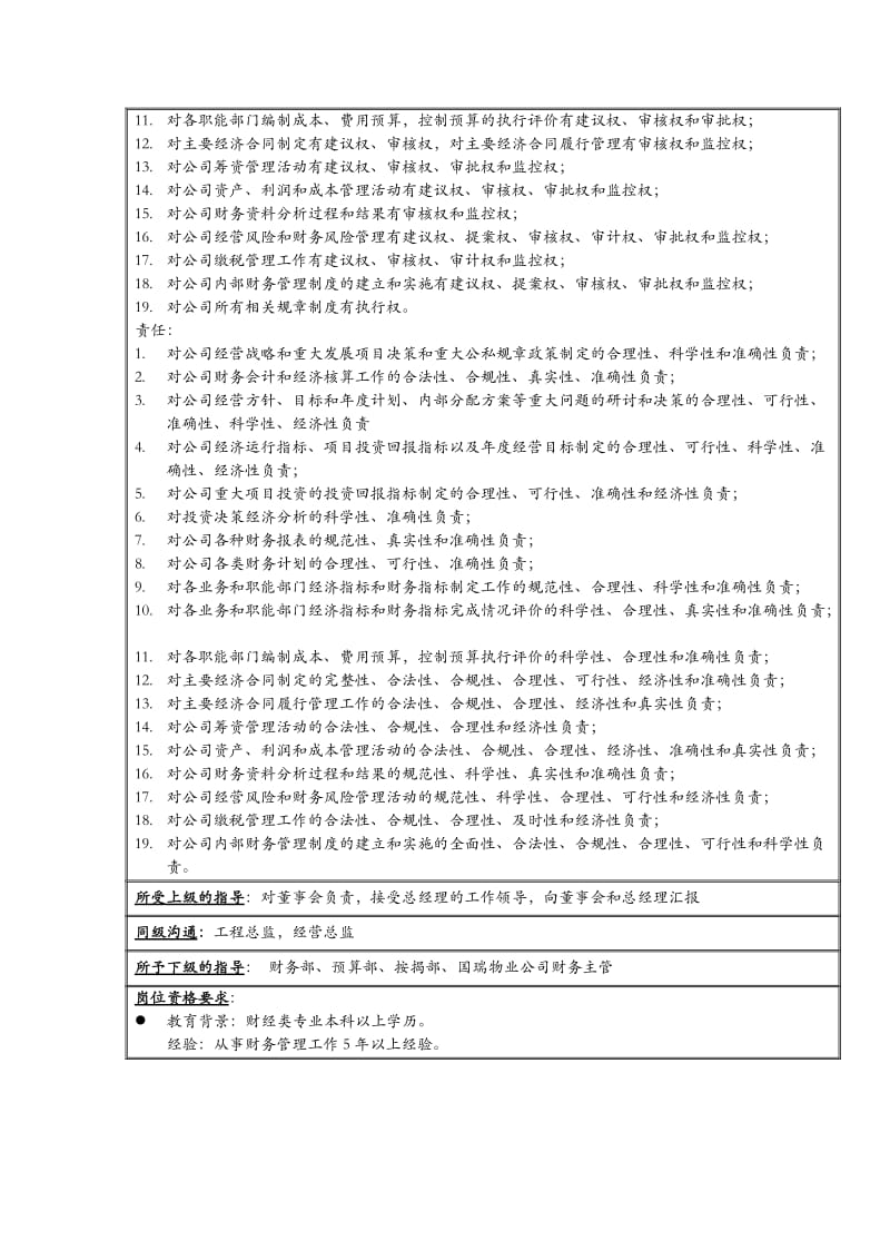 xx置地公司总会计师职责说明书.doc_第2页