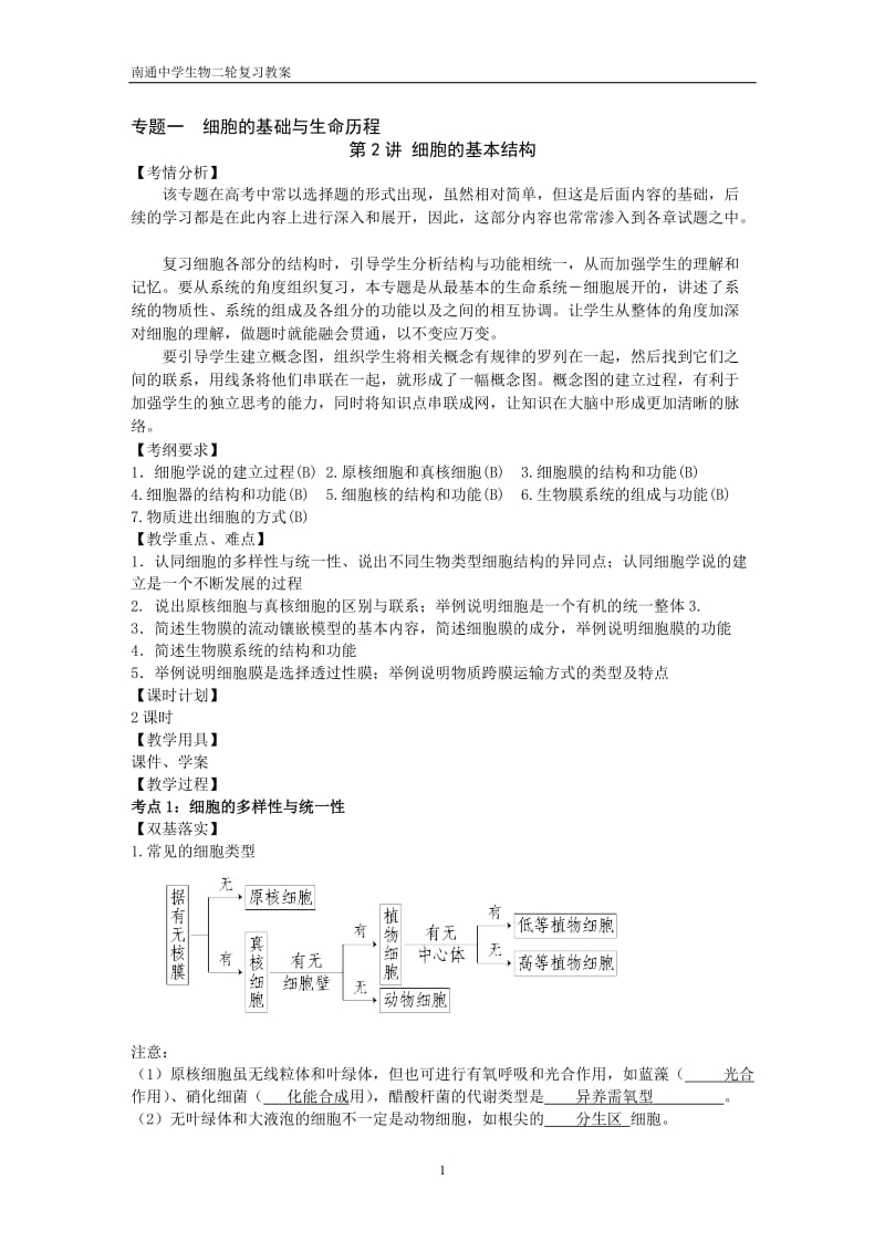 1.2细胞的基本结构（教案）[精选文档].doc_第1页