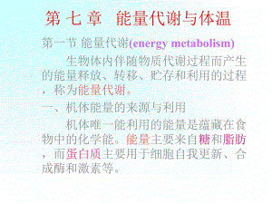 医学课件第七章能量代谢与体温.ppt