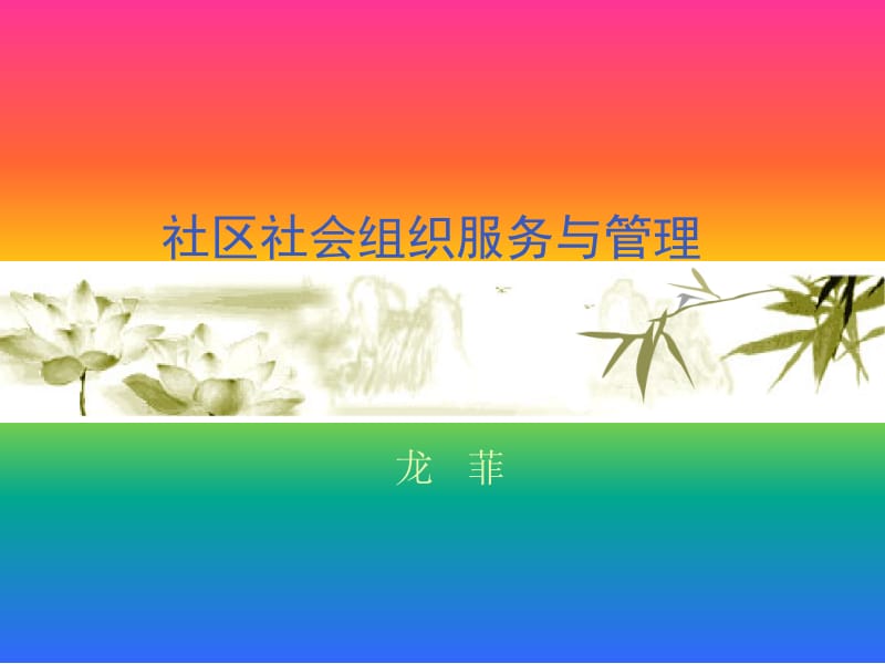 医学课件社区社会组织服务与管理.ppt_第1页