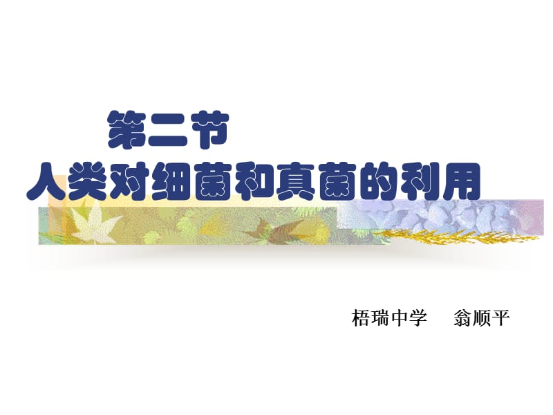 医学课件第二节人类对细菌和真菌的利用.ppt_第1页