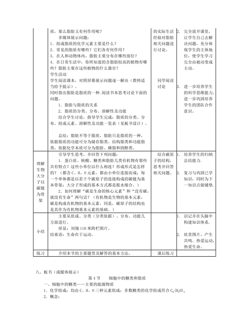 2.4细胞中的糖类和脂质教学设计宋汉萍[精选文档].doc_第3页