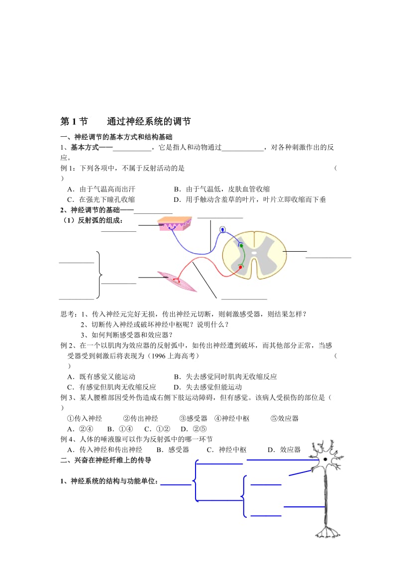 2.1《通过神经系统的调节》试题姜云祥[精选文档].doc_第1页