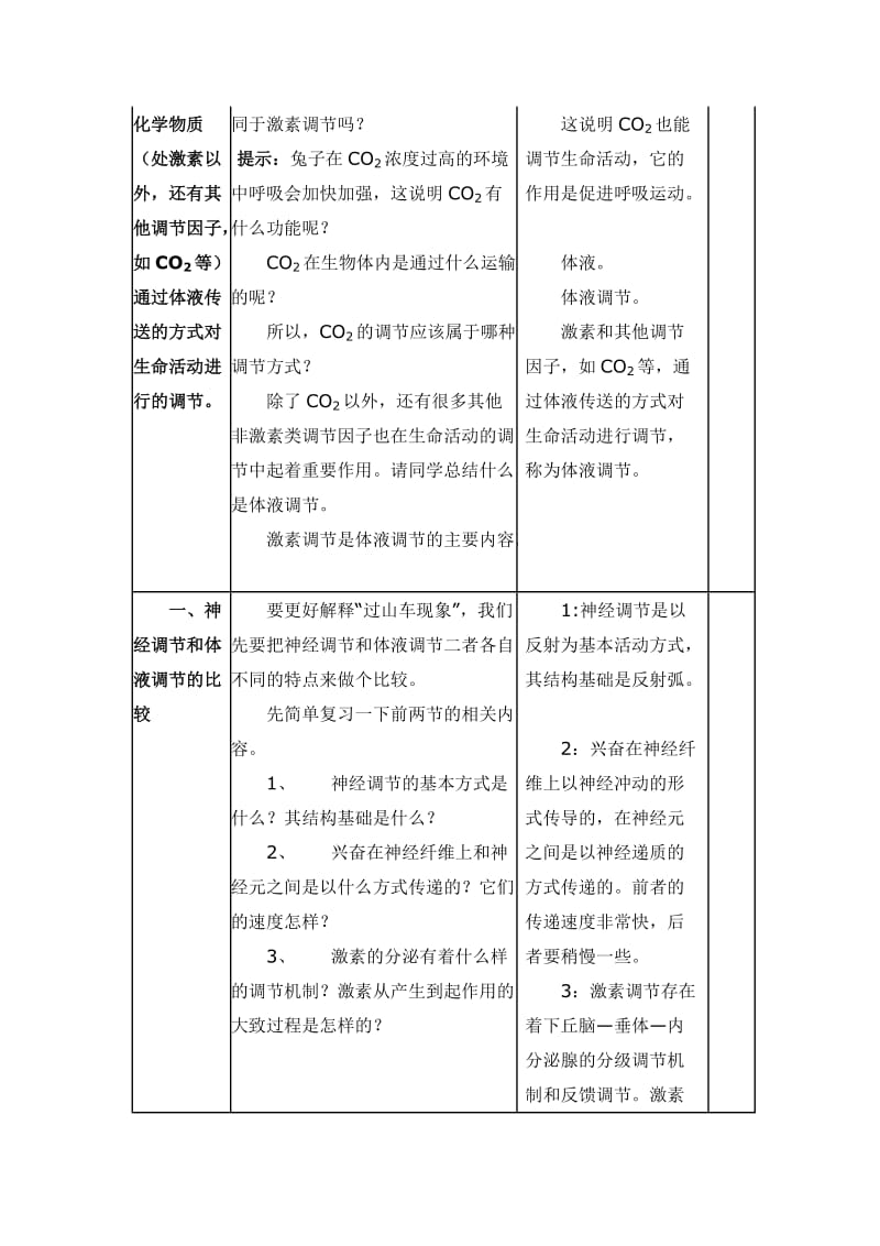 最新《神经调节与体液调节的关系》教学设计汇编.doc_第3页